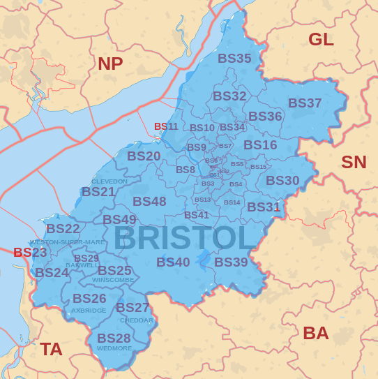 Bristol postcode map bristol postcode map