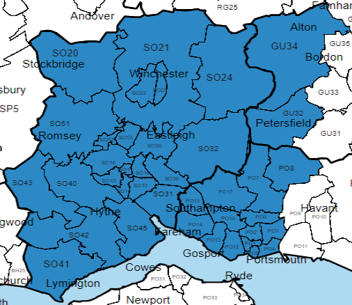 map southampton area