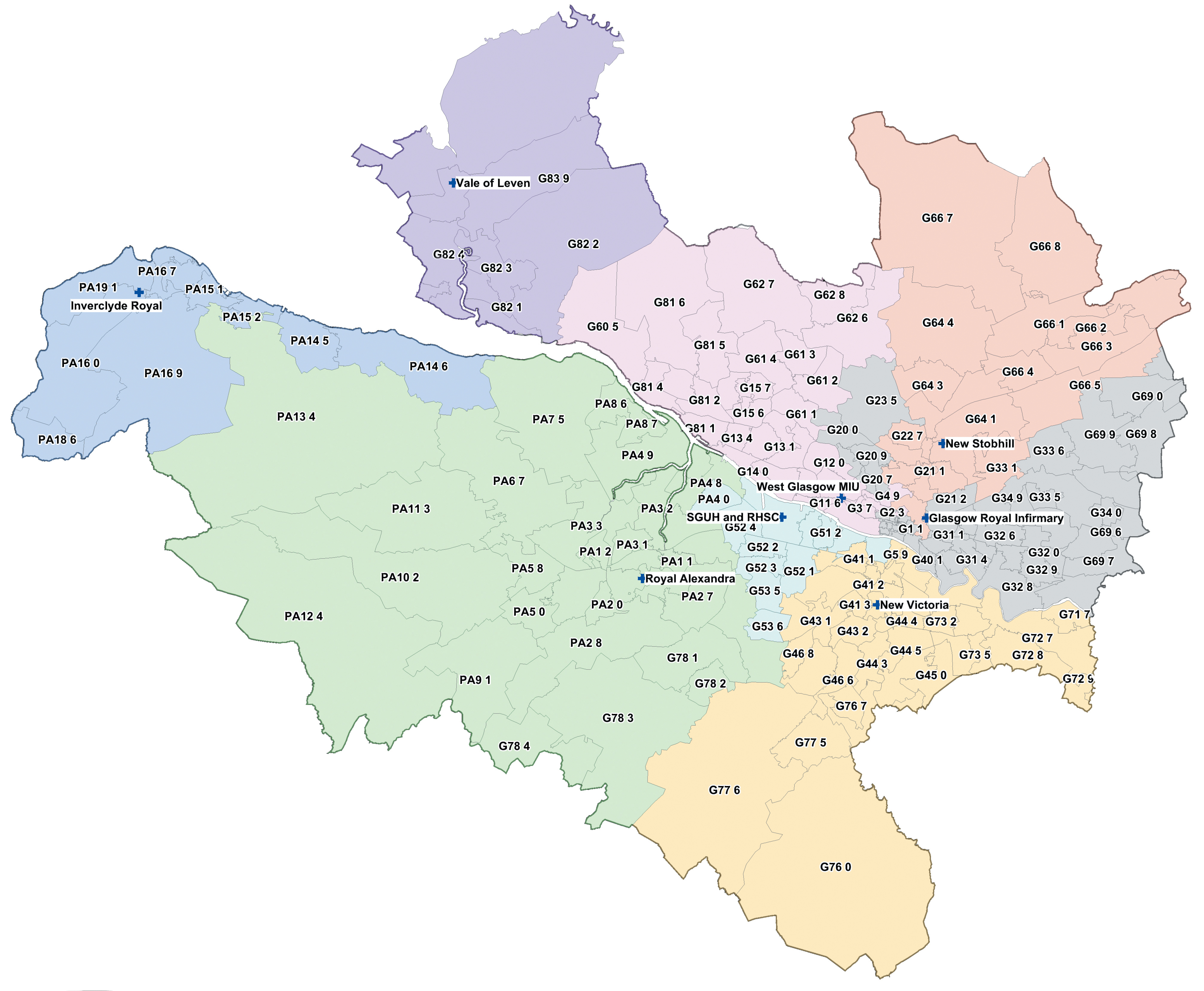 nhsggc map miu postcodes final